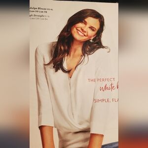 CAbi style #5339 Indulge Blouse with attached tank and knit bottom sz Med